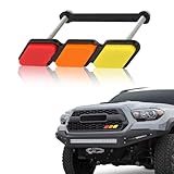 Dewkou Pack-1 Tri-Color Grille Decor Badge, Car Decoration Accessories for 4Runner Tacoma Tundra & Other Mesh or Slotted Grille (Yellow & Orange & Red)