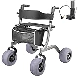 FEIMIRE Foldable Beach Wheelchairs for Adults, Wheel Chair with Lightweight Aluminum Frame & Ergonomic Handles, Perefect for Outdoor Use