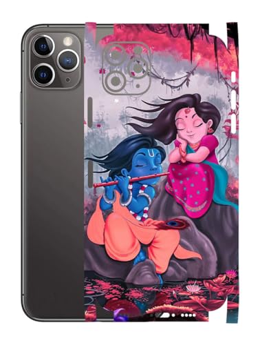 Image of AtOdds - Full Body Back Screen Guard Protector Film - Lamination Wrap Skin Sticker for iPhone 11 Pro Max | Scratchproof Matte Finish (Design - Radha Krishan)