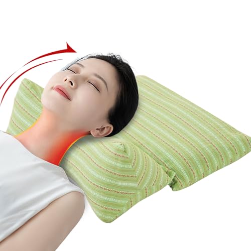 Genérico Almohadas Cervicales Óseas | Almohada de Soporte Cervical con Cáscara de Trigo Sarraceno | Cojín Desmontable con Apoyo Lumbar para Viaje Coche Oficina Yoga Unisex Adulto