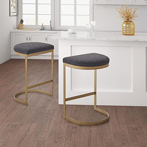 Madison Park Maison Counter Stool With Charcoal And Gold Finish Mp104-1079 #TOP1