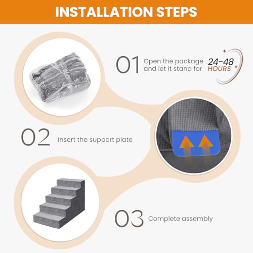 image for Niubya Dog Stairs for Small Dog, Dog Steps for High Beds and Couch,23�