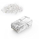 CableCreation Cat6 RJ45 Connector 50 Pack, Cat6 RJ45 Ends 8P8C UTP Network Plug for Cat5 Cat5e Cat6 Stranded Cable Solid Crystal Head