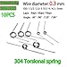 Carbon Steel Torsion Spring* Premium Torsion Springs,5pcs Return Right Torsion Spring Wire Diameter 0.3mm, 304 SUS V-shaped Spring Laps 1/2/3/4/5 Lap for Carpentry(1.8MM(6)*3.5MM*120)