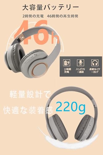 ワイヤレスヘッドホン Bluetooth5.3 オーバーイヤー Bluetooth Headphones 商品画像3