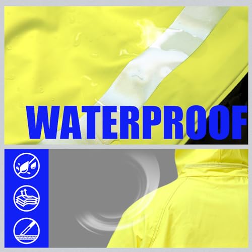 Image of Rizzon Rain Suits for Men Women Waterproof Heavy Duty Rain Gear Hi-Vis Rain Jacket & Pants for Fishing, Camping