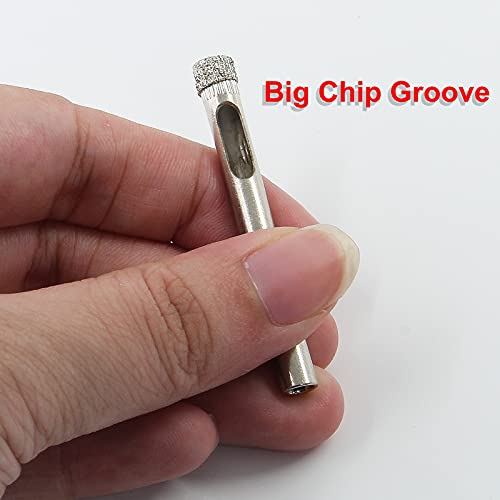 Image of Luomorgo 12Pcs 6mm /1 /4 inch Diamond Hole Saw Drill Bits | 1.1 inch Cutting Depth, For Glass Ceramic Marble, For Porcelain Tile Granite, For Quartz Gemstone