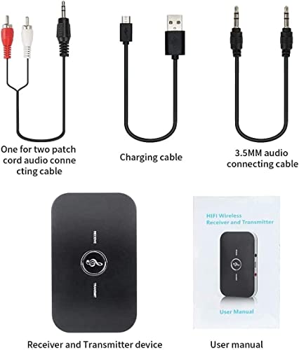 Bluetooth Transmitter Receiver, 2-In-1 Wireless Bluetooth Audio Adapter, 3.5Mm Aux Rca Adapter, Rca Bluetooth Adapter For Tv/Car/Pc/Headphones Home Stereo System #TOP6