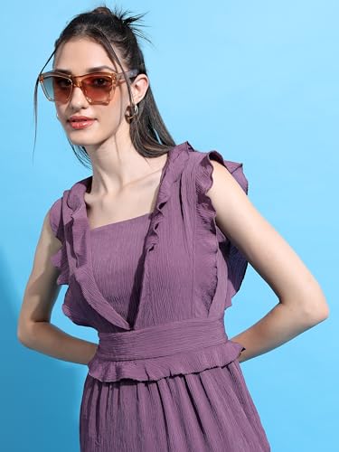 Image of Tokyo Talkies Women's Sleeveless Square Neck Solid Dresses | Stylish Dresses | Casual Dresses
