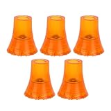 BestAlice 5Pcs Cane Tips, 3/4 Inch Crutch Tips Rubber Replacement Foot Pad, 19mm Cane Tips Heavy Duty, Prevent Slipping Soft Thicken Rubber Walking Canes Replacement Tips(Orange)