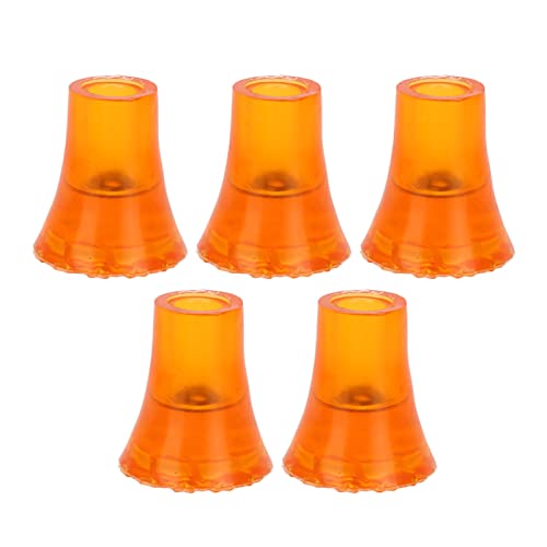 BestAlice 5Pcs Cane Tips, 3/4 Inch Crutch Tips Rubber Replacement Foot Pad, 19mm Cane Tips Heavy Duty, Prevent Slipping Soft Thicken Rubber Walking Canes Replacement Tips(Orange)