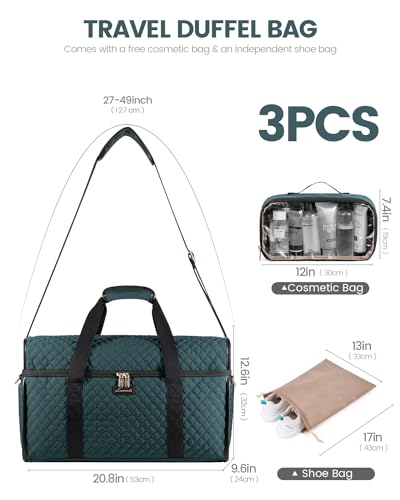 Foto de LOVEVOOK Bolsa de viaje para mujer, bolsas de viaje para mujer, bolsas de lona de mano para aviones, bolsa de noche con bolsa de artículos de tocador, bolsa de hospital para trabajo de parto y parto (imagen 3)