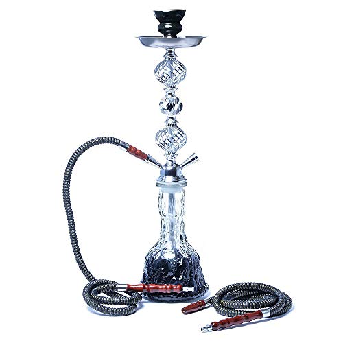 JYXZM Shisha Wasserpfeife, Aluminium Shisha Deluxe 2 Schlauch 53cm Tragbare Shisha Shisha Bongs mit Silikon Tabakkopf… – Bild 7