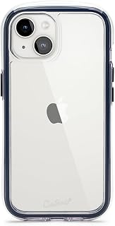 Customic Capinha Case Capa para Celular iPhone 15 (6.1"), Impactor Air Anti Impacto Proteção Militar 4 metros contra quedas, Transparente com Bordas Azuis