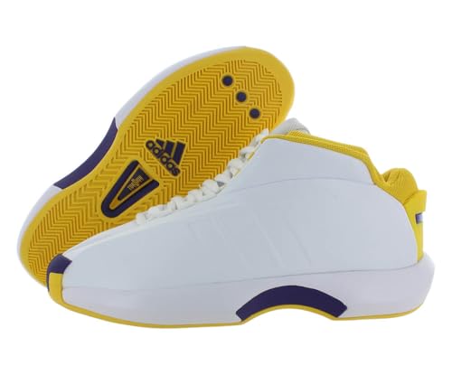 adidas Men's Crazy 1 Basketball Shoes, Footwear White/Bold Gold/Collegiate Purple-cloud White, 8.5