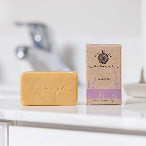 Debreah Lavender Pine Tar Bar Soap For Men And Women, Handmade, Vegan, Hot Process, Face And Body Soap, Lavender Smell #TOP3