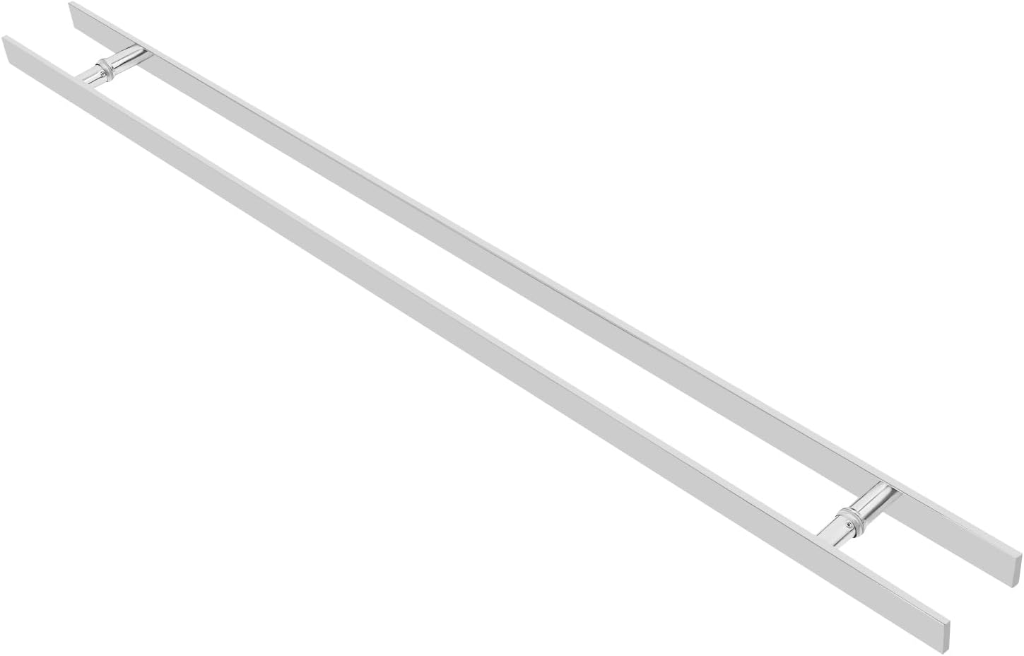 47.05in Push Pull Door Handle,Double Sided H-Shaped Commercial Sliding Doors Handle,Heavy Duty Swing Door Handles Replacement for Glass Door,Wooden Door (Silver-Brushed, 58.66 * 1.6in)
