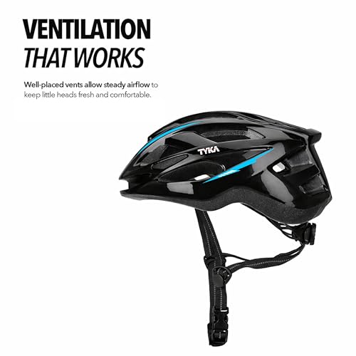 Image of Tyka Cycle Helmet | Adjustable Protective Helmet for Cycling, Skating & Scootering | Lightweight Breathable Multi-Sport Helmet with Safety Padding for Boys & Girls (Navy, L)