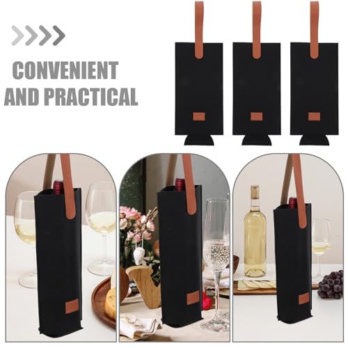 Bolsa de vino reutilizable con asas de fieltro para transporte seguro 3