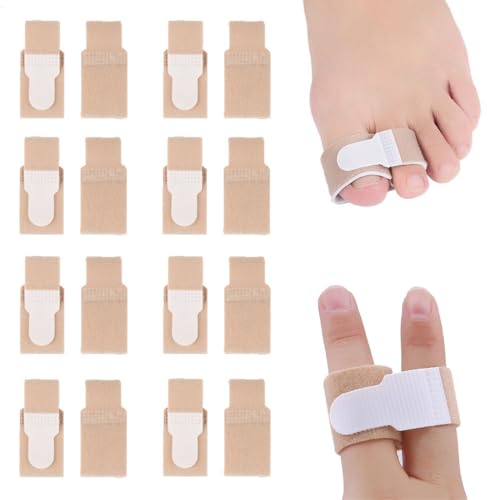 TBCDS Correttore per dita a martello, 16 pezzi, per dita sovrapposte, Cerotti piedi per tallone, Piede divaricatore alluce valgo, Cinghie per le dita, Separatore e distanziatore piedi (Due dimensioni)