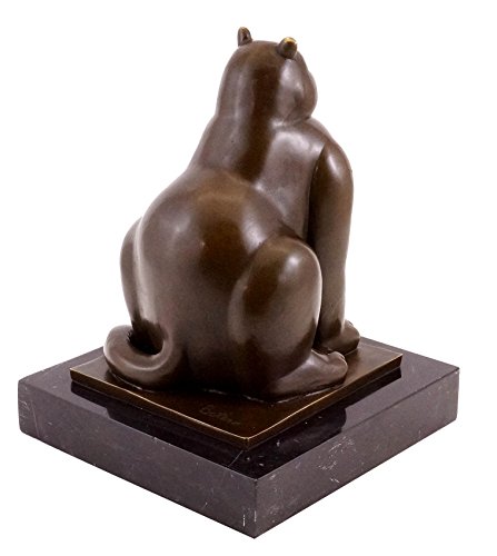 Kunst & Ambiente Fernando Botero Statue - Fat Cat - Bronze Sculpture - Signed - Contemporary Sculpture - 100% Real Bronze #TOP4