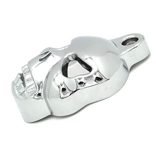 Httmt Mt246-005- Chrome Skull Horn Cover Compatible With Harley Big Twins V-Rods Stock Cowbell 1992-2020 #TOP4