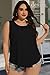 Women Plus Size Tank Top Casual Summer Tops Loose Fit Sleeveless T Shirts Trendy Crewneck Tunic Tees(Black,6XL)