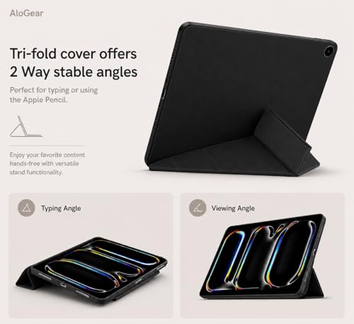 Image of Mavro Vegan Leather Case for OnePlus Pad Go 2 12.1 Inch and Oppo Pad 5, Multi-Angle Magnetic Stand Cover with Pencil Holder (Grey, Leather Y-Stand)