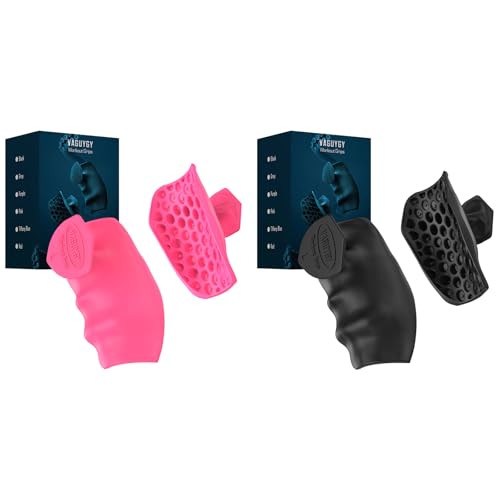 VAGUYGY Workout Grips,Rubber Fingerless Gym Gloves, Pull Up Grips for Men Women Crosstraining Palm Grips Hand Protection，Suitable for Gym & Home Workouts, Improves Grip Strength (BLACK+PINK)