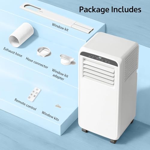 Image of 8,000 BTU Portable Air Conditioner, 3-in-1 Free Standing AC Unit with Cool, Dehumidifier & Fan Modes for Room up to 400 sq.ft, 2 Speeds with Remote Control, 24H Timer, Including Window Kit
