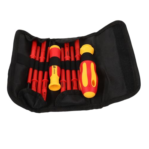 NUOBESTY Set De Tournevis Isolés Pour Électricien Outils Électriques Avec Pochette De Rangement Tournevis Plat Et Antidérapants Pour Réparations Domestiques