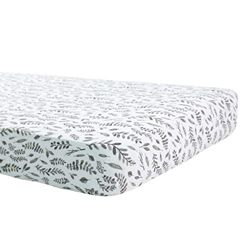 Image of Bebe au Lait Classic Muslin Crib Sheet, 100% Cotton Muslin, Fits Standard Crib Mattress - Leaves