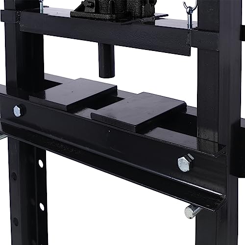 Image of Steel Hydraulic Shop Press with Adjustable Height 12 Tons Capacity H-Frame Garage Floor Adjustable Shop Press with Plates Adjustable Working Table Performance Tool Bottle Jack Hydraulic Power Unit
