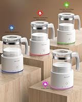 Morpilot Milchaufschäumer Elektrisch, 500ml 600W, 4 in 1 Milchschäumer für Heißer und Kalter, Spülmaschinenfest, Visuelles Glas, Latte-Design, Weiß – Ansicht 6