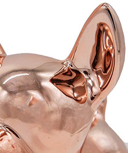 Nayothecorgi Chihuahua Dog Statue - Metallic Rose Gold Standing Ceramic Dog Statue - Decorative Dog Sculpture For Garden Or Home Décor - Chihuahua Dog Outdoor Statue - (6.69” X 4.33” X 7.87”) #TOP4