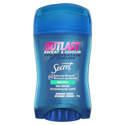 Secret - Secret Outlast Sweat & Odor Clear Gel Women's Antiperspirant Deodorant, Unscented, 45 grams