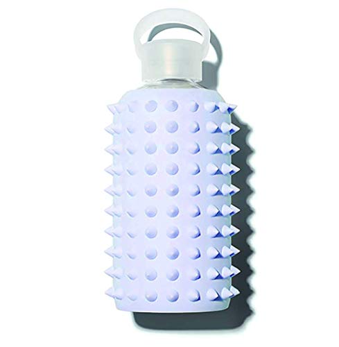 Bkr Little Spiked Grace - 16Oz - Glass Water Bottle - Light Periwinkle Blue - Removable Silicone Sleeve - Bpa Free #TOP6