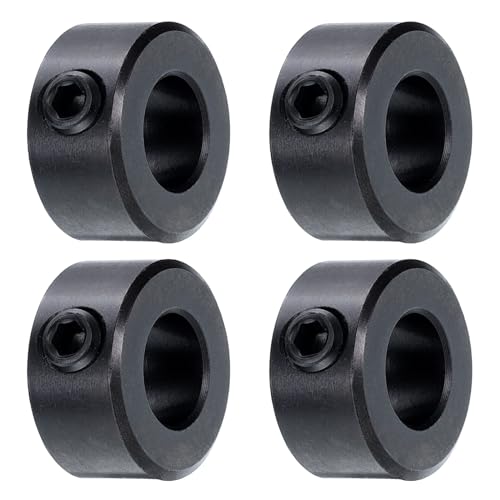 Collier de serrage 7/16 pouces en acier carbone noir pour guide d'arbre lot de 4 uxcell