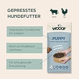 WOOOF Welpen 18kg kaltgepresstes Natürliches welpenfutter Hundefutter mit Rindfleisch | Trockenfutter, leicht verdaulich, ohne Weizengluten