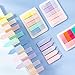 UUYYEO 725 Pcs Clear Page Tabs Sticky Note Tabs Book Page Markers Colorful Index Tabs Small Planner Tabs Self Stick Dividers Transparent Folder Flags Pink and Purple