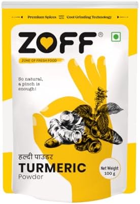 Zoff Turmeric Powder | Haldi Powder | Rich in Curcumin, Antioxidant & Anti-inflammatory Benefits | Net Weight 100 g