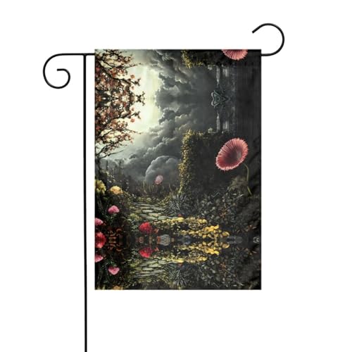Wzywhj The Venus Flytrap Waits Pattern Summer Garden Flag Double Sided Decoration Courtyard 12x18in