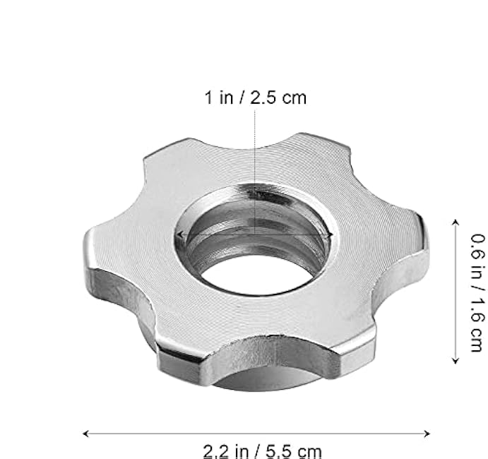 4pcs Standard Barbell Spin-Lock Collars Screw Clamps Anti-Slip Spin-Lock Collars for Dumbell Weight Lifting 1 inch