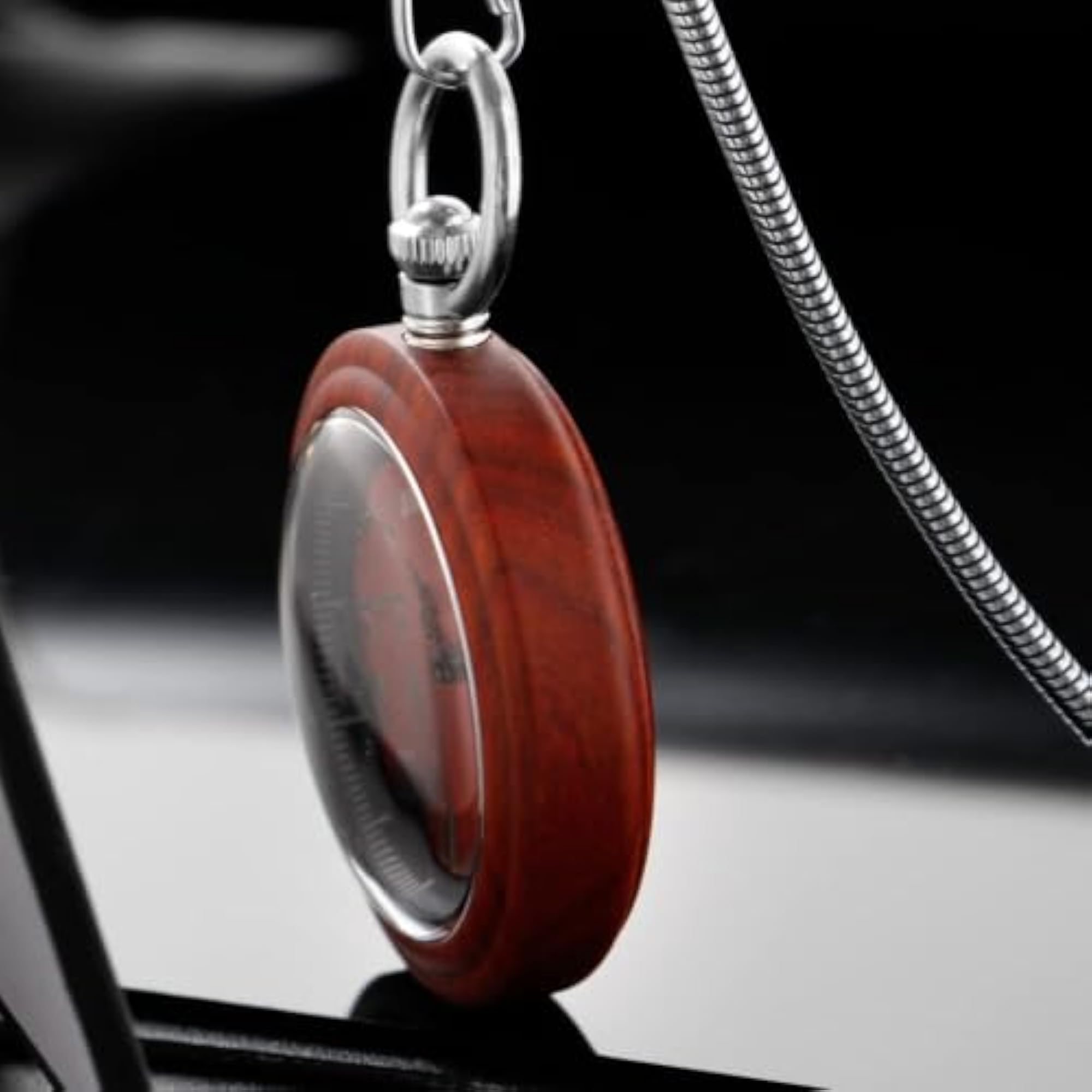 Customized Wooden Pocket Watch, Handmade Bamboo Analog Quartz