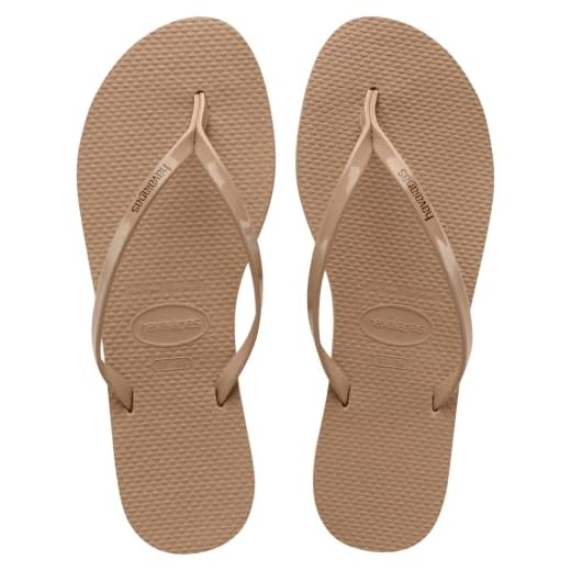 Havaianas Women's You Metallic Flip Flop Sandal, Rose Gold, 6