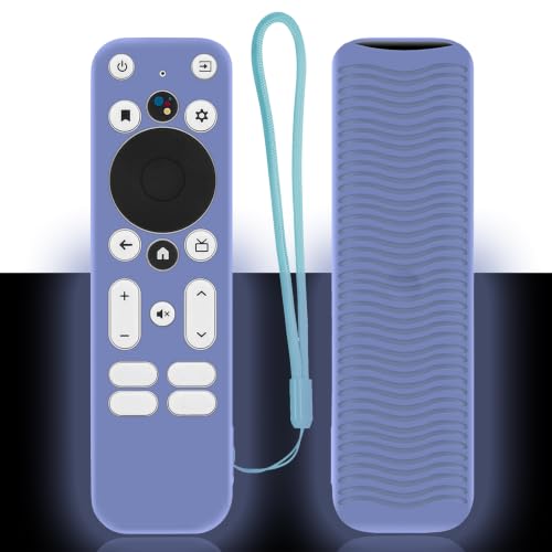 Glow Blue Remote Case for Onn Remote Control, 100026240 Silicone Sleeve Compatible with Onn Android TV 4K UHD Stick TV Box Remote Washable an-ti Lost Anti-Slip Skin-Friendly