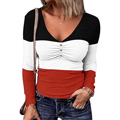 Gtmzxw Womens Fall Tops, Women Blouses Fashion 2022 Top Plus Size Fall Tops For Women Casual Loose T Shirts Casual Tunic Tee Shirts Orange #TOP2