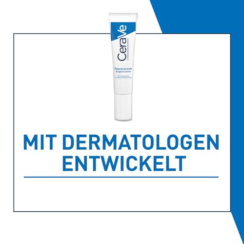 CeraVe Regenerierende Augencreme gegen Augenringe und Schwellungen, Augenpflege für normale bis trockene Haut, Mit Hyaluron und 3 essenziellen Ceramiden, 14 ml