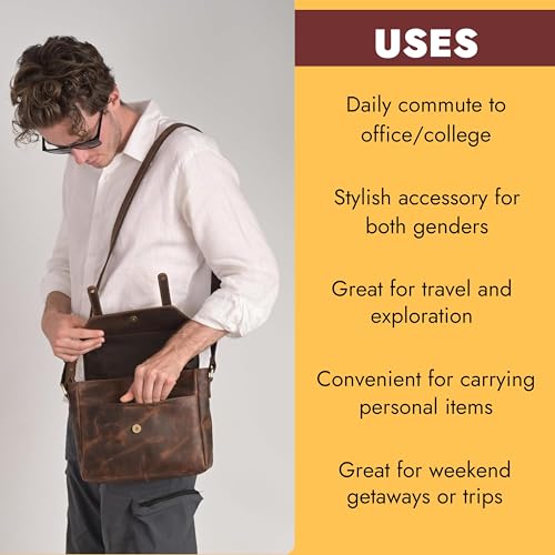 Image of Genuine Leather Sling Bag for Men, Stylish and Spacious Side Bag for Men, Crossbody Bag for Men Daily Use