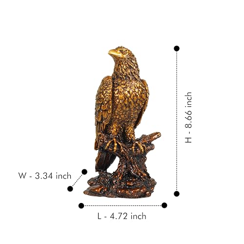 Image of Artarium Mighty Golden Eagle Showpiece Beautiful Bird Statue Feng Shui Bird Figurine Sculptures Handmade Decorative Showpiece for Home Decor Pooja Room Gifting (Mighty Eagle Antique 8.66 Inch)